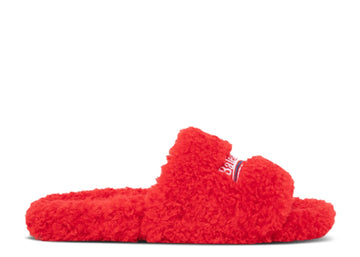 Balenciaga Furry Slides 'Red'
