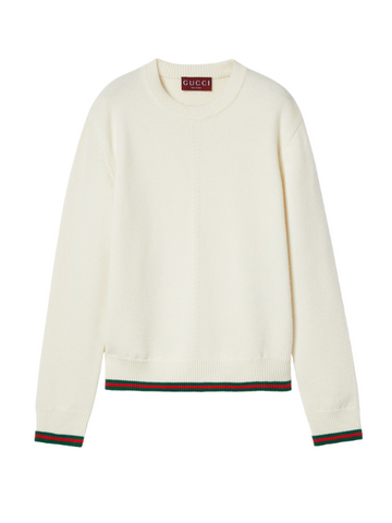 Gucci Web Trim Wool Sweater