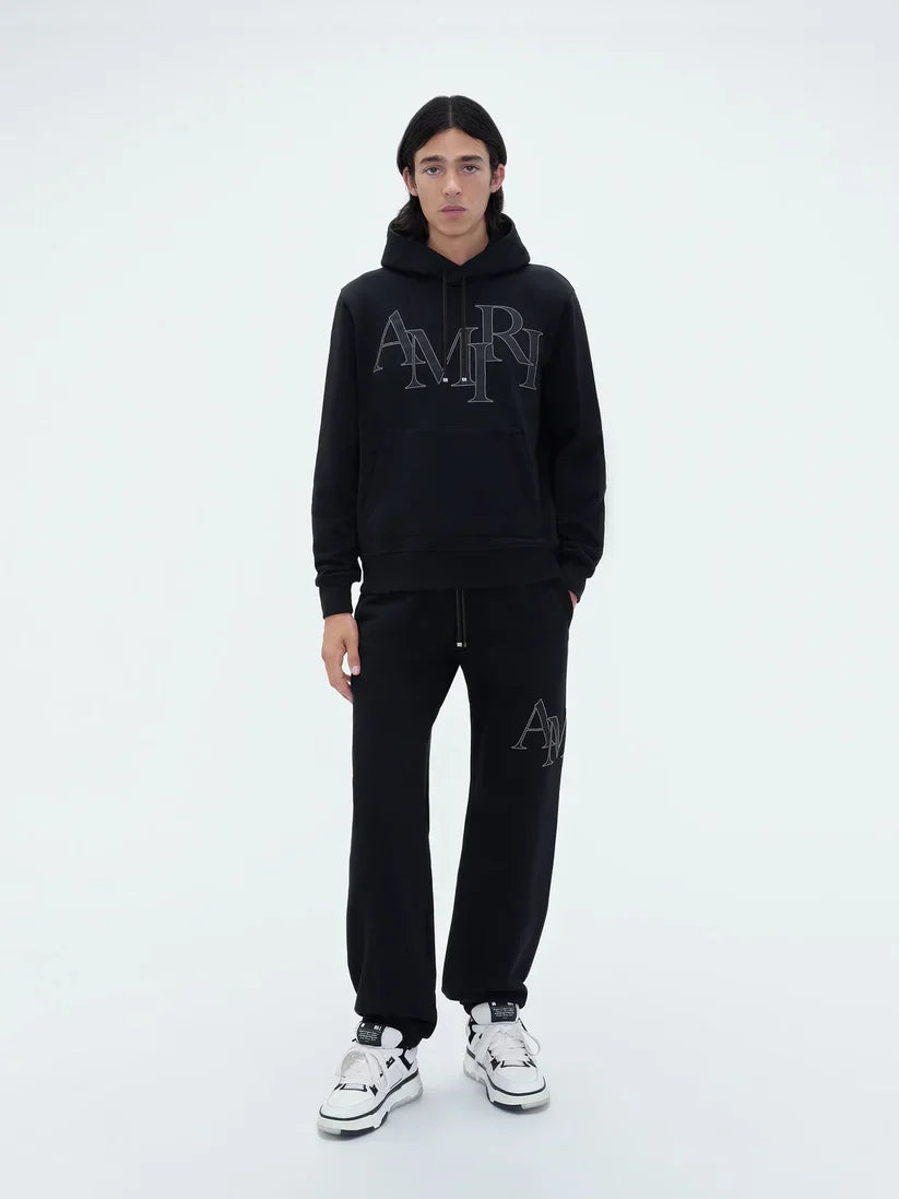 AMIRI STAGGERED LOGO HOODIE