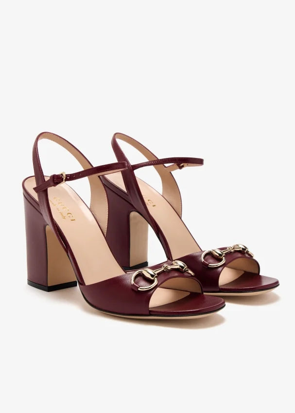 Gucci Leather Mid-Heel Sandals